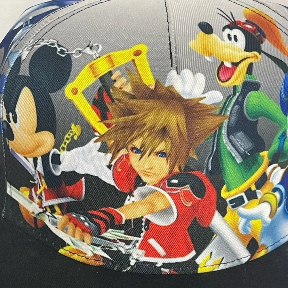 KINGDOM HEARTS SNAPBACK HAT DISNEY WRAP-AROUND MICKEY GOOFY SORA DONALD